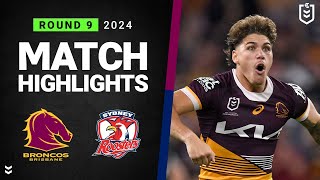 NRL 2024  Broncos v Roosters  Match Highlights [upl. by Rusert498]