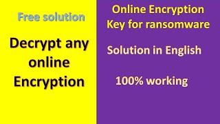 How to decrypt any ransomware online encryption key [upl. by Marchall]