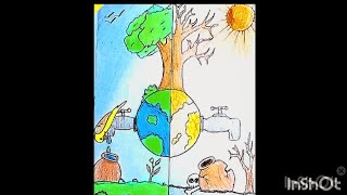 save watersave earth poster drawing save water save life ❤️🧬savewater savelife [upl. by Brynna]