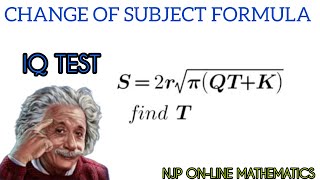 JAMB CHANGE OF SUBJECT FORMULA IQ TEST mathstricks mathspuzzle mathskills mathspuzzletricks [upl. by Heisel]