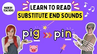 Substituting Ending Sounds  Phonemic Awareness Song for Kids [upl. by Acirea]