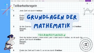 Grundlagen der Mathematik  Teilbarkeitsregeln [upl. by Pegeen703]