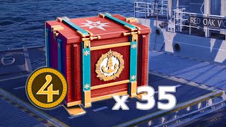 Opening 35 Mega Santa 23 Crates With Counters  World of Warships Legends [upl. by Aisayt716]