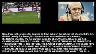 EURO 2020 England vs Italy Italian Comment engsub Francesco Repice Poet Legend [upl. by Fogarty]