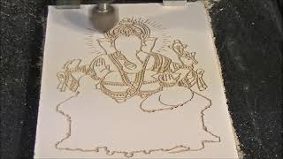 6090 CNC router V bit carving Lord Ganesha [upl. by Morry666]