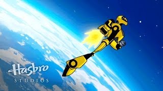 Transformers Animated  A Falling Bumblebee  Transformers Official [upl. by Bondon]