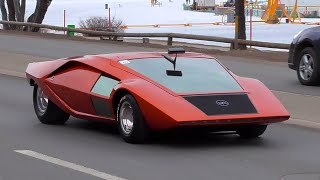 Lancia Stratos HF Zero 1 of 1  Start Ups  Revs  Driving on Ice  St Moritz [upl. by Ettenaej]