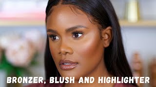 BRONZER BLUSH AND HIGHLIGHTER TUTORIAL for Beginners  Ale Jay [upl. by Shelba]