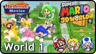 Super Mario 3D World  World 1 100 Multiplayer Walkthrough [upl. by Razid]