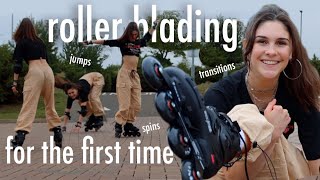 Learning to Roller Blade for the First Time  Inline Skating Tricks for Beginners Flying Eagle F5S [upl. by Lianne383]