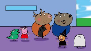 Haunted Halloween Costumes  Peppa Pig Fanmade Coloring Story [upl. by Acirretahs519]