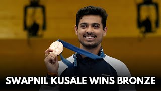 Paris Olympics 2024 Swapnil Kusale wins bronze in 50m rifle 3 positions event [upl. by Charie]