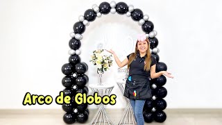 COMO HACER UN ARCO DE GLOBOS SIN ESTRUCTURA  Decoración 50 AÑOS  Globos Linkolon o Linkys 🎈🎉 [upl. by Iborian]