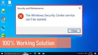 How To Fix Windows Security Center Service Cant Be Started in Windows 10 100 Working Solution [upl. by Enamrahc]