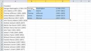 Pull First Middle and Last Names From One Cell Into Separate Cells In Excel 2010 [upl. by Oicneserc703]