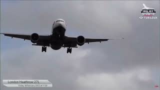 Planes Trying to Land at Heathrow During Storm Eunice [upl. by Marilla705]