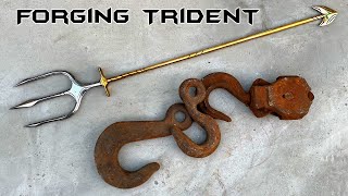 Forging POSEIDONS TRIDENT Out of Rusty Hook [upl. by Blase]