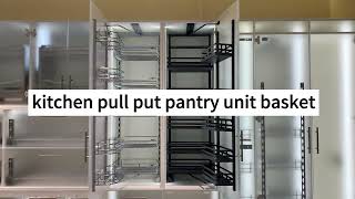 WELLMAX kitchen pull out pantry unit basket 5Layer flat iron larder unit for storage [upl. by Notsirk]