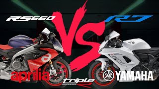 Aprilla RS 660 vs Yamaha R7 [upl. by Jaqitsch]