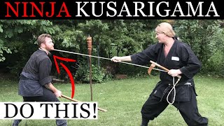 HOW THE NINJA USED KUSARIGAMA IN A FIGHT 🥷🏻 Ninjutsu Weapons Training [upl. by Annalee]