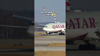 Qatar World Cup Livery 🤩✈️qatarairways [upl. by Lanta]