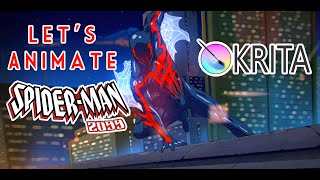 Lets Animate Ep 22  Krita SpiderMan 2099 🕷️🕸️ [upl. by Ennaeus]