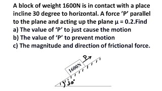 How to solve inclined plane problems  Forces acting on object with inclined plane Friction Problem [upl. by Ahsaela]