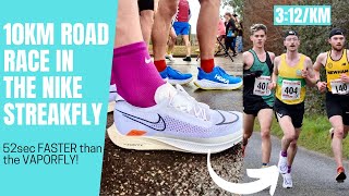 10KM ROAD RACE IN THE NIKE STREAKFLY  FASTER THAN THE VAPORFLY NORWICH VALENTINES 10K [upl. by Lavern659]