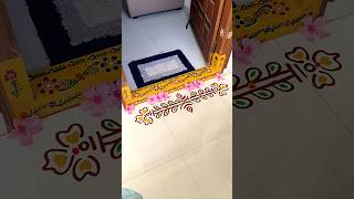 Easy border rangoli designs🌺 Friday rangoli diwali muggulu ytshorts viral trending borderkolam [upl. by Nanaek918]