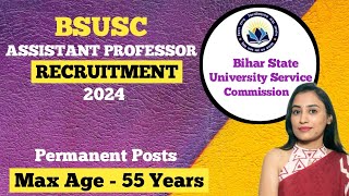 Assistant Professor Vacancy 2024  BSUSC ASSISTANT PROFESSOR VACANCY [upl. by Christmann]