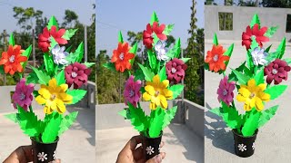 how to make flower  how to make flower with paperkagojer fuldani banano easy [upl. by Neeham]