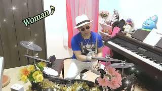 Woman♪  John Lennon Cover drum ★ 叩いてみました！ [upl. by Mcgill]