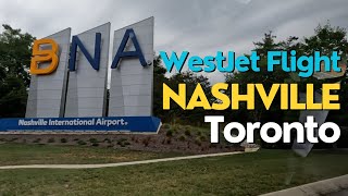 WestJet Flight from Nashville to Toronto Evening Take off in the heavy rain [upl. by Darcey904]