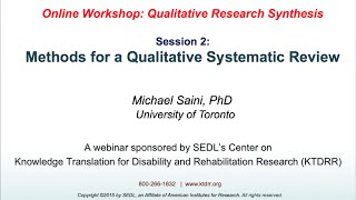 Methods for a Qualitative Systematic Review [upl. by Nirrej364]