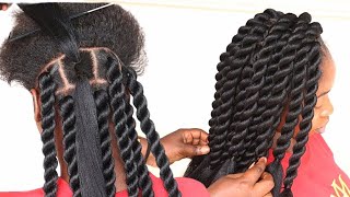 Easy and Gorgeous braid hairstyle for natural hair on budget [upl. by Schoening]