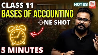 BASES OF ACCOUNTING CLASS 11 Chapter 4 ONE SHOT  Accounts [upl. by Ylek]