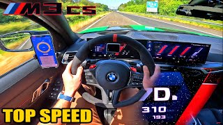 2023 BMW M3 CS G80  311KMH  193MPH on AUTOBAHN [upl. by Aray]