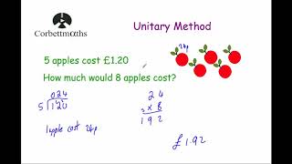 Unitary Method  Corbettmaths [upl. by Noletta793]