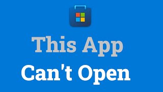 quotThis App Cant Openquot amp quotThis App Cant Runquot Errors in Windows 10 amp Windows 11 Simple FIX [upl. by Scibert923]