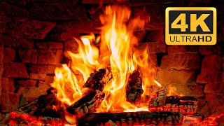 Christmas Fireplace Crackling Sounds 3 Hours🔥Relaxing Fireplace 4K amp Cozy Logs Burning No Music [upl. by Peyton730]