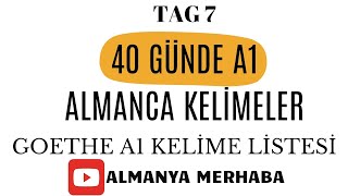 40 GÜNDE ALMANCA A1 KELİMELER✏️  TAG 7  GOETHE A1 KELİME LİSTESİ A1 DEUTSCHE WÖRTER IN 40 TAGEN [upl. by Loftus]