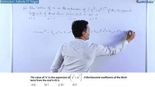 Binomial Expansion Coefficient Calculation KCET 11th Mathematics Binomial Theorem [upl. by Fink]