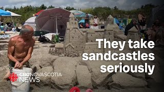 Sandcastle competition draws thousands to NS beach [upl. by Aiahc]