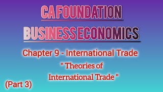 CA Foundation Business Economics Chapter9 International Trade unit1 in malayalam [upl. by Nolrak]