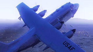 Avión Hercules se Estrella por un Estuche al Despegar  Vuelo del C130 de la Fuerza Aérea de USA [upl. by Rudelson601]