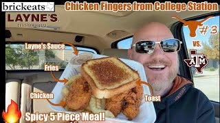 Laynes SPICY Chicken Fingers REVIEW with Gravy Longhorns aggies brickeats [upl. by Anaoj]