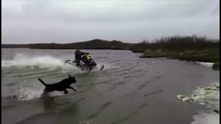 Water skipping Bethel Alaska 2014 skidoo summit 600 sport carb BMP POWDER LITE RACEMOUNTAIN CAN [upl. by Haskell]