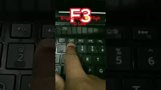 Toshiba laptop Brightness High and Low Window 10 techtips windows computer keyboardshortcuts [upl. by Aeel661]