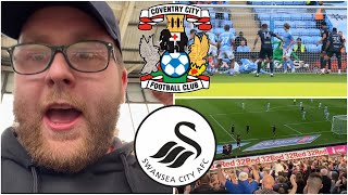 Coventry City 12 Swansea City  ABSOLUTE SCENES AS SWANS WIN IN A THUNDERSTORM  Match Vlog 129 [upl. by Adoc]