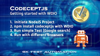 2 CodeceptJS with WDIO  step by step  From scratch  Beginner  Tutorial [upl. by Ahseyk]